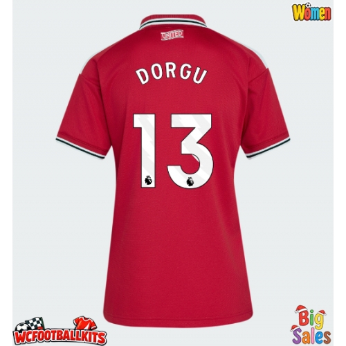 Manchester United Patrick Dorgu #13 Replica Home Stadium Shirt for Women 2026-27 Short Sleeve
